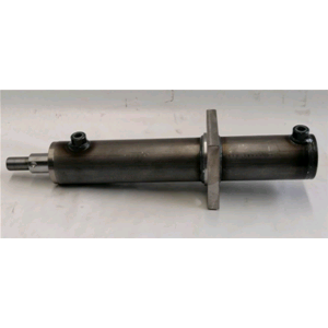 CILINDRO OLEODINAMICO DOPPIO EFFETTO 250 BAR ALESAGGIO 65/75 STELO 35 CORSA 322 MM CON FLANGIA SALDATA SUL TUBO, IMPRONTA D.10 SULLO STELO E FILETTO M. 24X2