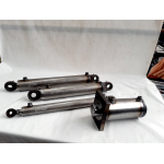 CILINDRO OLEODINAMICO DOPPIO EFFETTO 250 BAR ALESAGGIO 90/105 STELO 60 CORSA 123 MM CON FLANGIA SALDATA SU ASTA