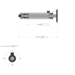 CILINDRO OLEODINAMICO DOPPIO EFFETTO 250 BAR ALESAGGIO 80/90, STELO D.60, CORSA 850 MM, CON BORCHIA INGRESSO OLIO SALDATA SUL FONDELLO E FLANGIA CIECA ROTONDA SALDATA SULLO STELO.